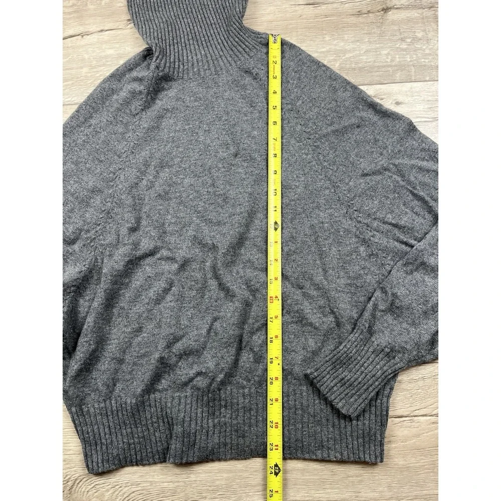 C&C California Cropped Sweater Women Size M Cashmere Wool Blend Gray Turtleneck